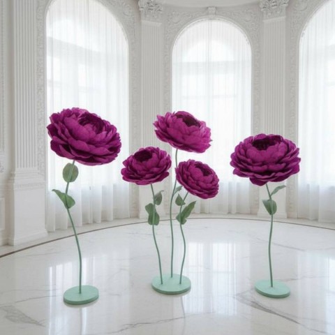 Ростовой цветок из бумаги "Пион фиолетовый"